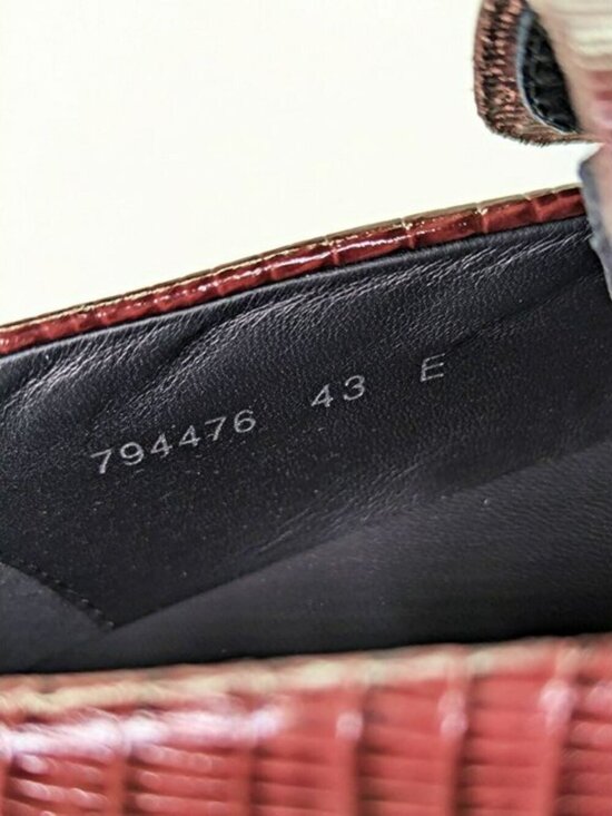 Alexander McQueen Men\'s Croc Embossed Apron Toe Loafers Size 43 (MSRP $990)